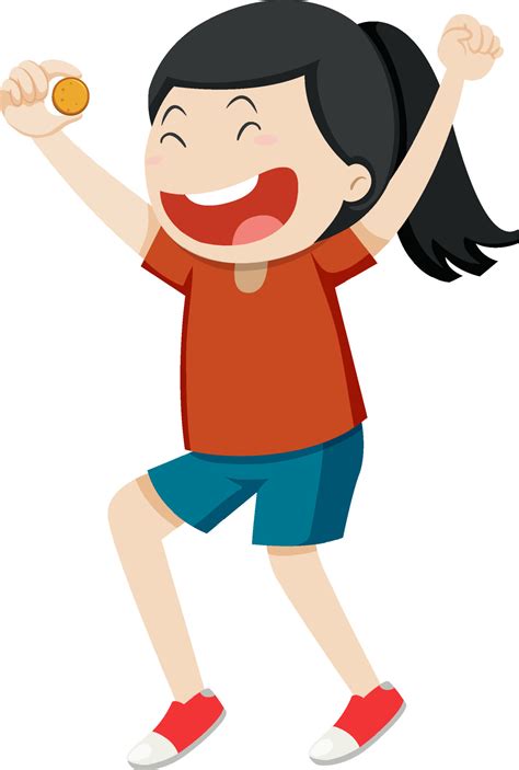 Active girl simple cartoon character 7095093 Vector Art at Vecteezy