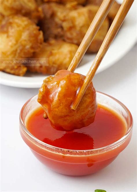 Chinese Chicken Balls with Sweet and Sour Sauce - Khin's Kitchen