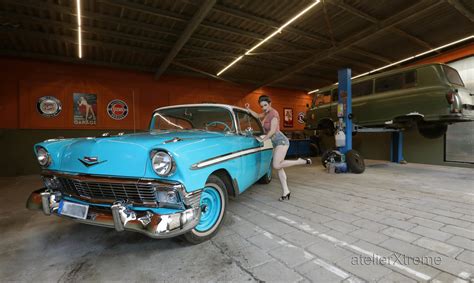 hot rod garage oldtimer foto garage