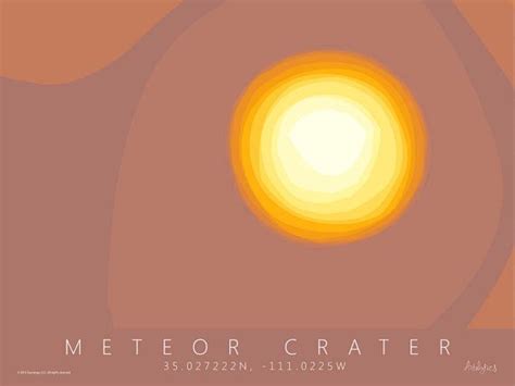 Meteor Crater Map Art Barringer Meteor Crater, Arizona Geological ...