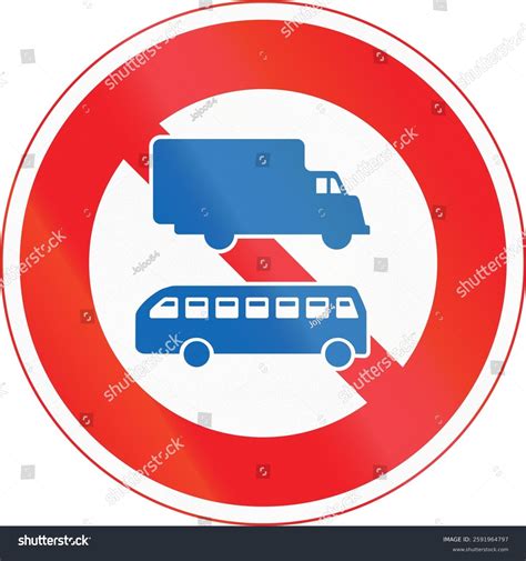 Japanese Road Sign No Trucks Buses Stock Illustration 2591964797