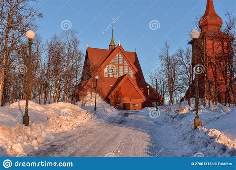 Church of Kiruna in Winter during Sunset. Kiruna Church and is One of ...