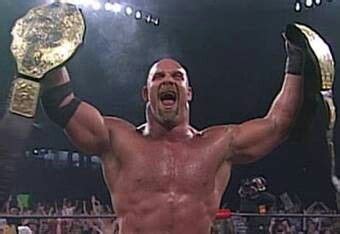 Goldberg as WCW World Heavyweight Champion and WCW US Champion