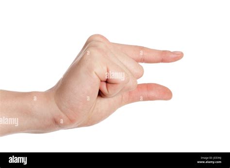 hand showing small size isolated  white background stock photo alamy