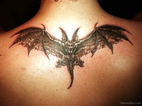 Nice Bat Tattoo On Back | Tattoo Designs, Tattoo Pictures