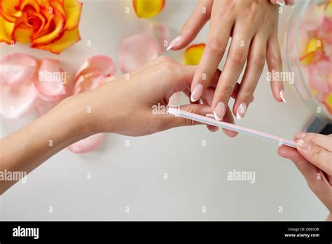 nail treatment   professional spa salon stock photo alamy