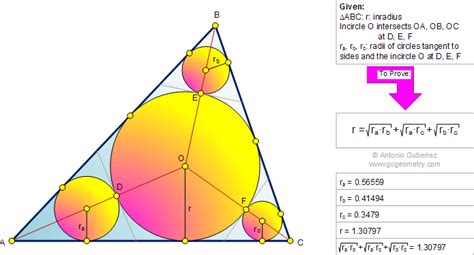 Math Education Geometry Problem 454: Triangle, Incircle, Inradius, Tangent, Circle, Radius ...