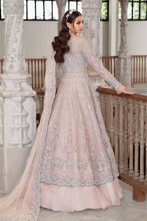 Maria B Peach Bridal Collection Net Maxi Replica Master Replica