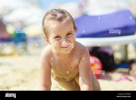 child   beach stock photo alamy