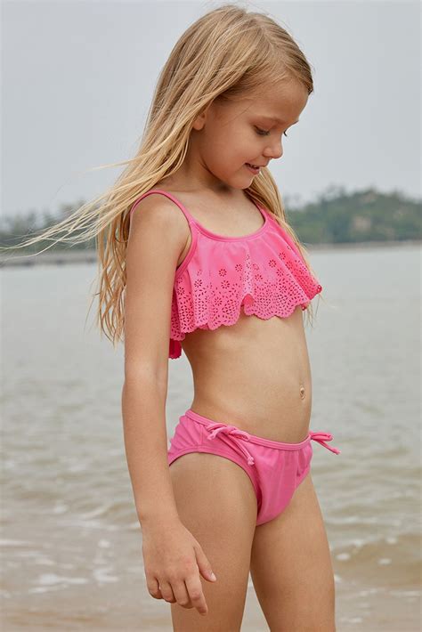 Pink Hollow-out Bikini