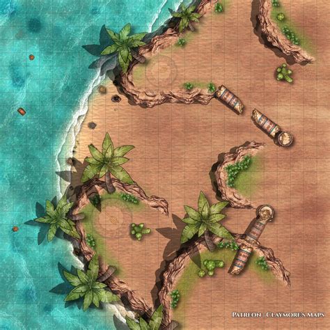 Sandy Beach [Battlemap][3072x3072px] : FantasyMaps