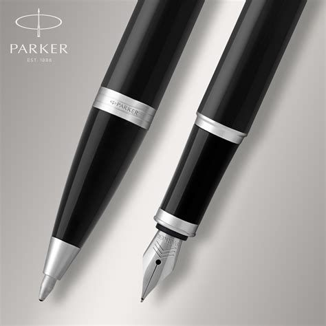Parker IM DUO Black Chrome Trim Ballpoint and Fountain Pen Set | The