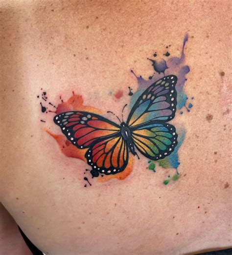 rainbow butterfly tattoo  lightold coverup