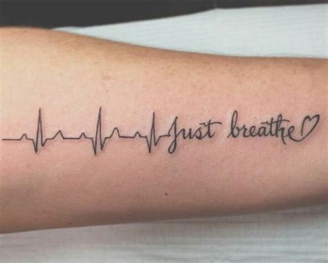 Just breathe tattoo Cursive Tattoos, Phrase Tattoos, Music Tattoos ...