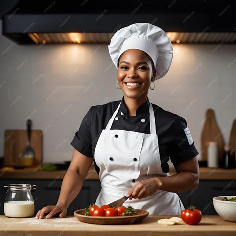 Premium Photo | Happy Black Black woman chef