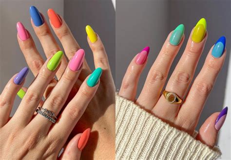 coloured nails  cute   mix  match colours