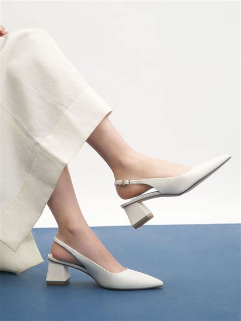 Cream Metallic Accent Slingback Court Shoes - CHARLES & KEITH CA | Women shoes, Slingback ...