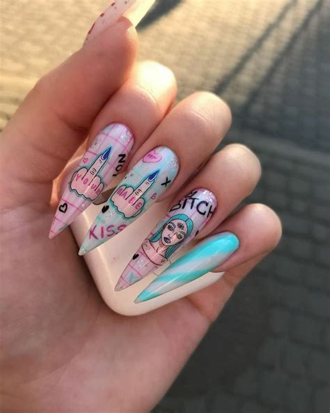 ИДЕЯ ДИЗАЙНА НОГТЕЙ НА ДЛИННЫЕ НОГТИ | Nail art, Acrylic nails, Acrylic ...