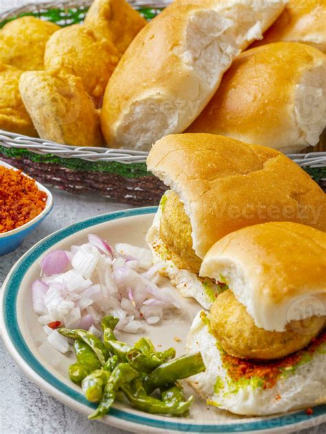 Indian Famous Street Food Vada Pav is a Vegetarian Fast Food Dish From ...