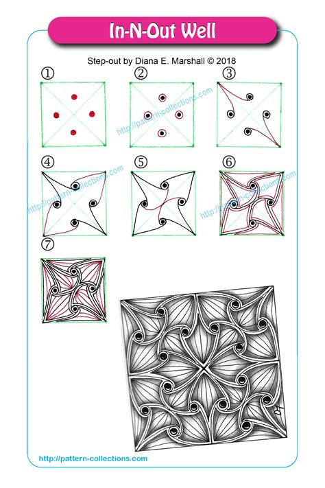 In-N-Out Well | Zentangle patterns, Tangle patterns, Zentangle artwork