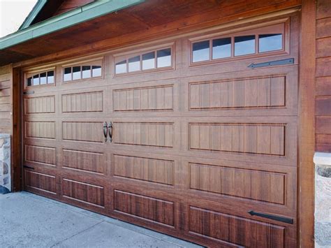 Amarr Hillcrest 3000 Garage Door in Walnut with Long Panel Bead Board ...