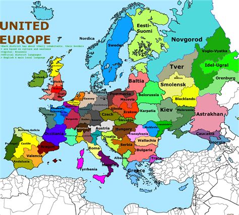 Europe, divided in regions of 10 Million inhabitants [1837x1655] : MapPorn