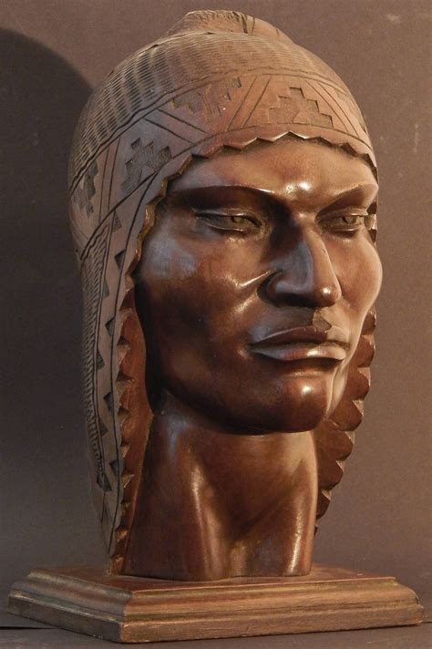 "Peruvian Male in Traditional Headdress, " Art Deco Sculpture For Sale