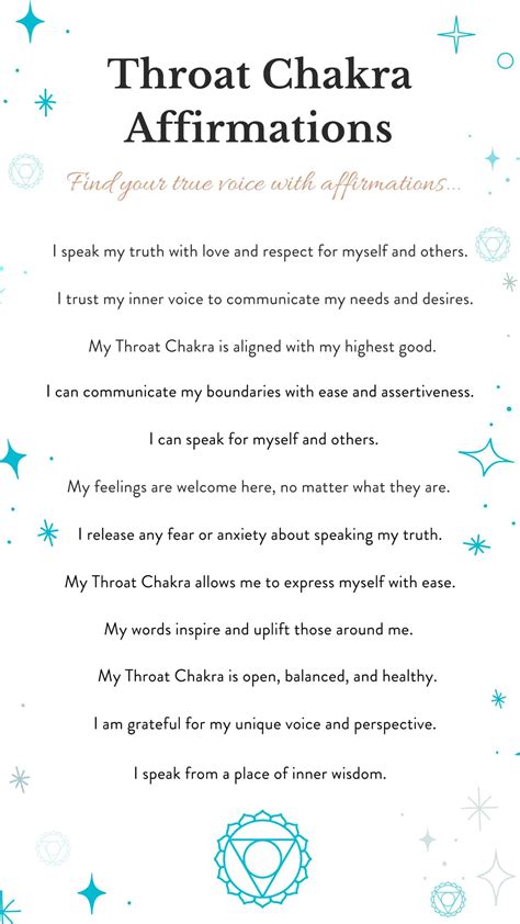 80 Throat Chakra Affirmations - Chakra Practice