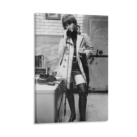 American Actress Jane Fonda Black And White Celebrity Poster Home Decor