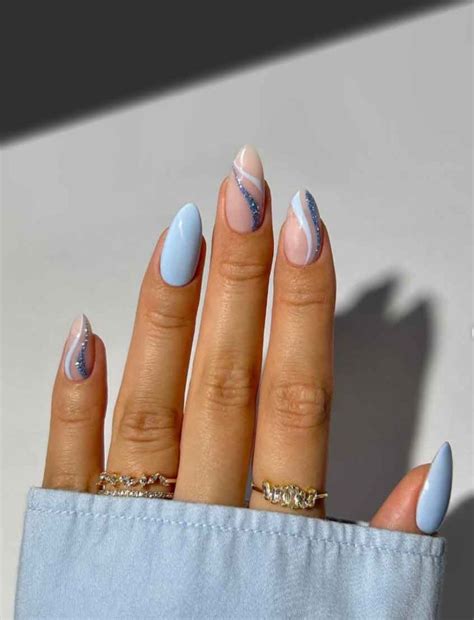Unha Almond Azul Bebe - 50+ Ideias de Unha Azul Bebê para Qualquer Ocasião - Mulher Além da Mãe