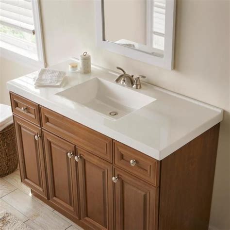 Glacier Bay Bristol 49 in. Vanity — Java with White Top