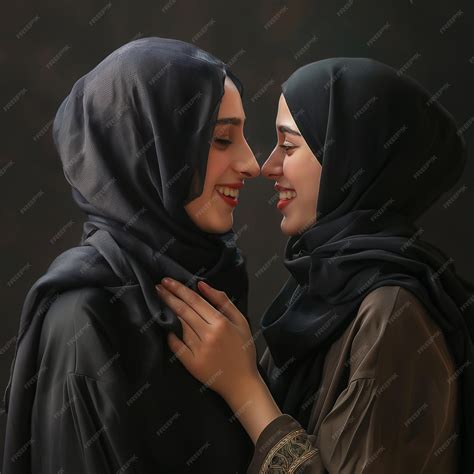 Two lovely Middle Eastern women are hugging each other Ramzan festival