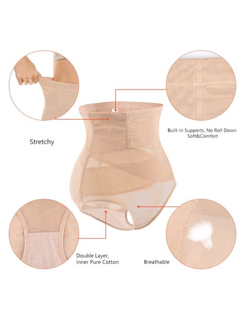 3 Pack Double Tummy Control underwear for women， Womens Waist Trainer