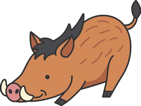 Wild boar cartoon vector Illustration 41921862 Vector Art at Vecteezy