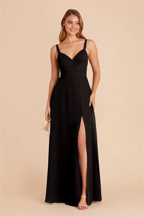Deborah Black Chiffon Bridesmaid Dress | Birdy Grey