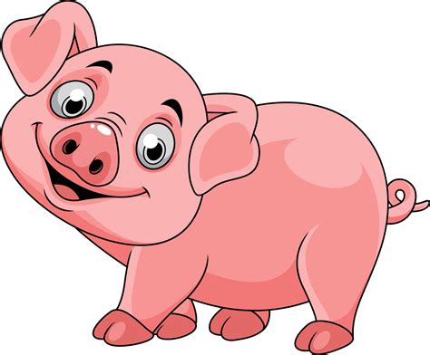 smiling pig cartoon  vector art  vecteezy