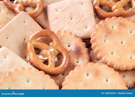 Cracker of Different Shapes Close-up View Stock Image - Image of ...