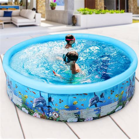 SHCKE Inflatable Kiddie Pools Summer Fun Swimming Pool for Kids family ...