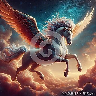 Pegaso, The Mythical Winged Horse From Greek Mythology Stock Photo ...