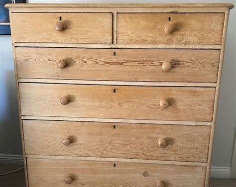 Antique Pine Chest of Drawers - Etsy