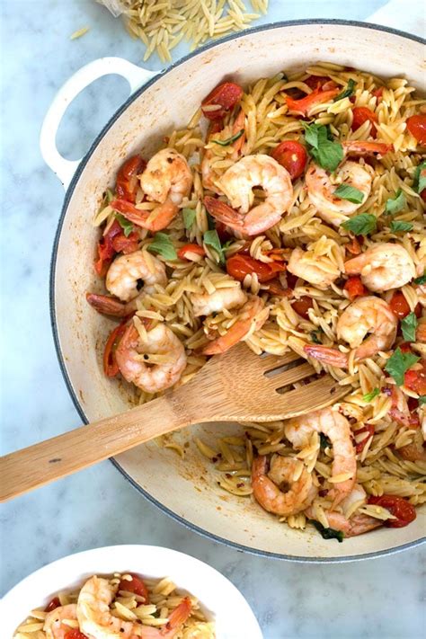 Tomato-Basil Shrimp With Orzo - DeLallo