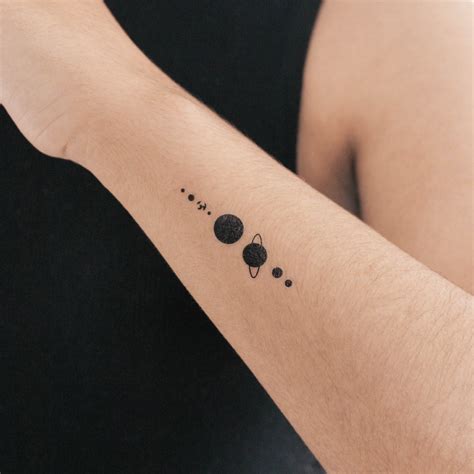Minimalist Solar System Temporary Tattoo (set of 3) - Etsy
