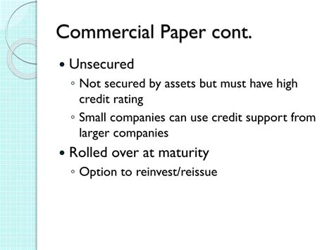 PPT - Commercial Paper PowerPoint Presentation, free download - ID:338711
