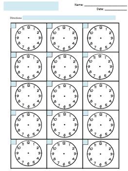 FREE Blank Clock Faces Worksheet by The Toolbox for Teachers | TPT