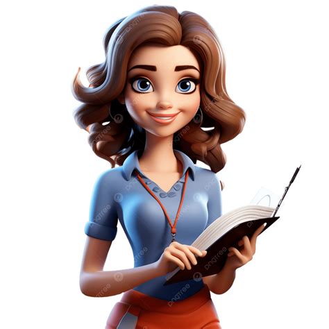 Teacher Teaches Various Subjects And Learns 3d Character Young Art