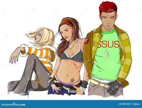 Threesome stock illustration. Illustration of modern, artwork - 395180