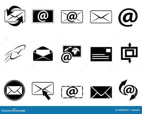 email symbol icons set stock vector illustration  cyclic