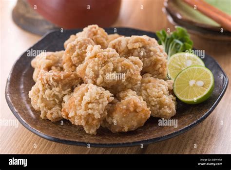 japanese fried chicken stock photo alamy