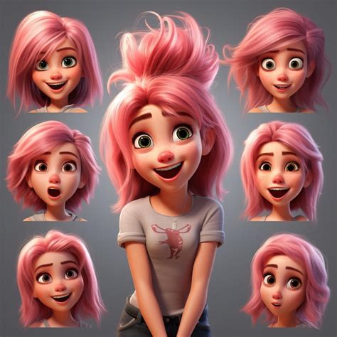 Personagem De Desenho Com Cabelo Rosa - Menina de cabelo rosa, 6 anos, carro de personagem curto estilo desenho ...