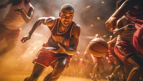 Premium AI Image | Basketball editorial dynamic photography in action